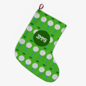Individuelle Name Golf Ball & T-Shirt Weihnachten Großer Weihnachtsstrumpf (Vorderansicht (hängend))