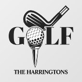Individuelle Name Golf Fensteraufkleber (Blatt)