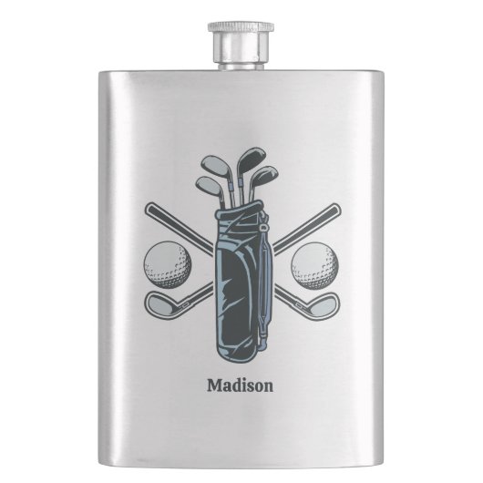 Individuelle Name Golf Flachmann (Vorderseite)