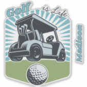 Individuelle Name Golf ist das Leben Aufkleber (Vorderseite)