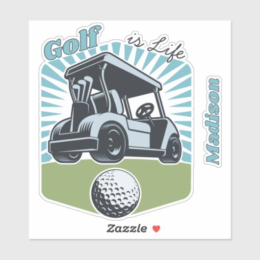Individuelle Name Golf ist das Leben Aufkleber (Blatt)