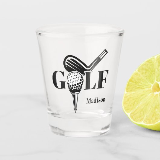Individuelle Name Golf Schnapsglas (Vorderseite)