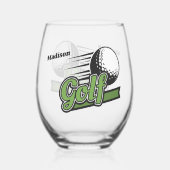 Individuelle Name Golf Weinglas Ohne Stiel (Rückseite)