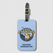 Individuelle Name Gone Fishing Gepäckanhänger (Vorderseite Vertikal)