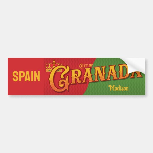 Individuelle Name Granada Spanien Autoaufkleber (Vorne)