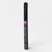 Individuelle Name Graue Glitzer Blume Rosa Glitzer Case-Mate iPhone Hülle (Hinten/Links)