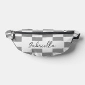 Individuelle Name-Graue Karo-Blockstruktur Bauchtasche (Ablage )