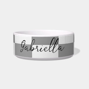 Individuelle Name-Graue Karo-Blockstruktur Napf