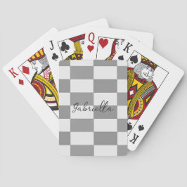 Individuelle Name-Graue Karo-Blockstruktur Spielkarten