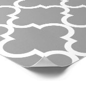 Individuelle Name graues marokkanisches Muster ros Poster (Ecke)