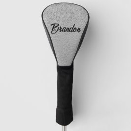 Individuelle Name-Grauleder Golf Headcover
