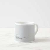 Individuelle Name Gray Espresso Tasse (Vorderseite Rechts)