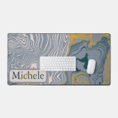 Individuelle Name Gray & Marble Swirl Letter Schreibtischunterlage (Tastatur & Maus)