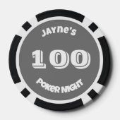 Individuelle Name Gray Monochrome Pokerchips (Rückseite)