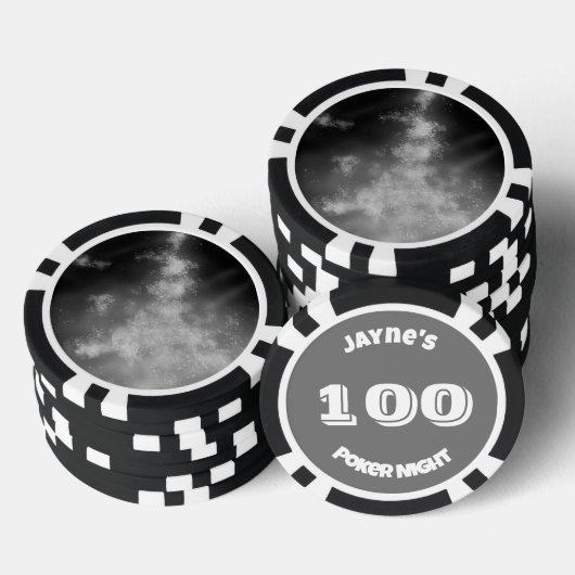 Individuelle Name Gray Monochrome Pokerchips (Stapel)