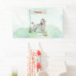 Individuelle Name Gray Poodle Haustier Hund Banner