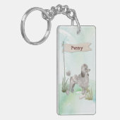 Individuelle Name Gray Poodle Haustier Hund Schlüsselanhänger (Vorderseite links)