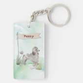 Individuelle Name Gray Poodle Haustier Hund Schlüsselanhänger (Rückseite)