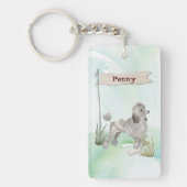 Individuelle Name Gray Poodle Haustier Hund Schlüsselanhänger (Vorderseite)