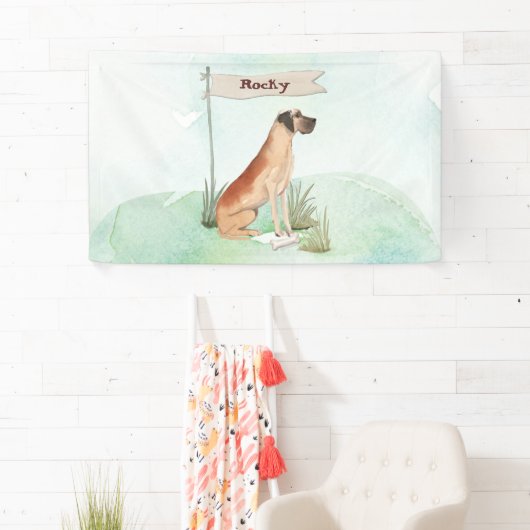 Individuelle Name Great Dane Pet Hund Banner (Insitu)
