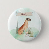 Individuelle Name Great Dane Pet Hund Button (Vorderseite)