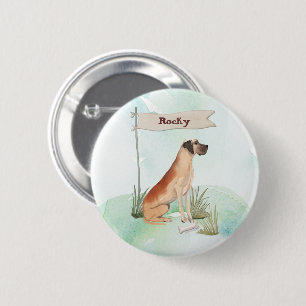 Individuelle Name Great Dane Pet Hund Button