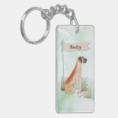 Individuelle Name Great Dane Pet Hund Schlüsselanhänger (Vorderseite links)