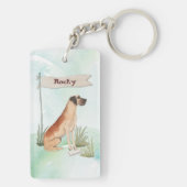 Individuelle Name Great Dane Pet Hund Schlüsselanhänger (Rückseite)