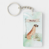 Individuelle Name Great Dane Pet Hund Schlüsselanhänger (Vorderseite)