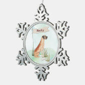 Individuelle Name Great Dane Pet Hund Schneeflocken Zinn-Ornament (Rechts)