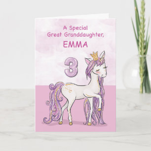 Individuelle Name Great Grandtochter 3. Geburtstag Karte