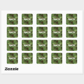 Individuelle Name Green Camouflage/Military Sticke Quadratischer Aufkleber (Blatt)