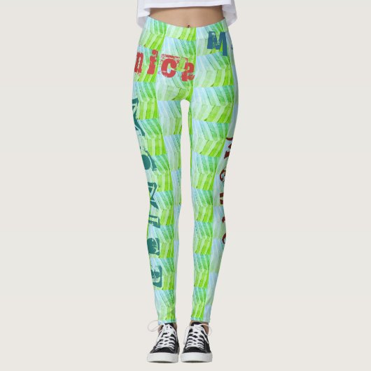 Individuelle Name Green Leggings (Vorderseite)