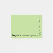 Individuelle Name Green Scribe Pad Post-it Klebezettel (Vorderseite)
