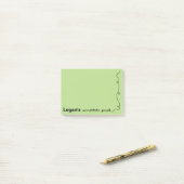 Individuelle Name Green Scribe Pad Post-it Klebezettel (Auf Schreibtisch)