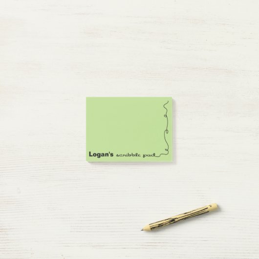 Individuelle Name Green Scribe Pad Post-it Klebezettel (Auf Schreibtisch)