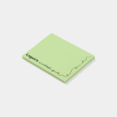 Individuelle Name Green Scribe Pad Post-it Klebezettel (angewinkelt)