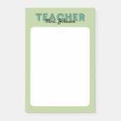 Individuelle Name Green Teacher Post-it Klebezettel (Vorderseite)