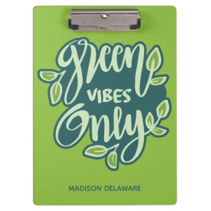 Individuelle Name Green Vibes Klemmbrett