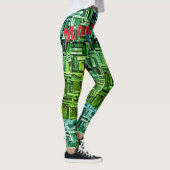 Individuelle Name Green Workout Leggings (Rechts)