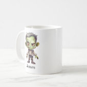 Individuelle Name Green Zombie Halloween Kaffeetasse (Vorderseite Links)