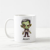 Individuelle Name Green Zombie Halloween Kaffeetasse (Links)