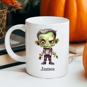 Individuelle Name Green Zombie Halloween Kaffeetasse