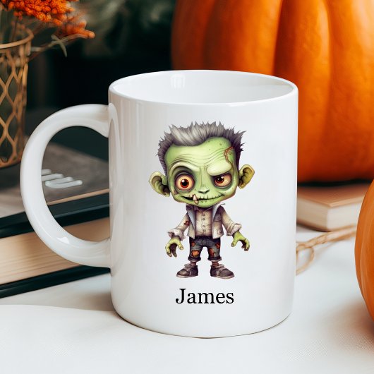 Individuelle Name Green Zombie Halloween Kaffeetasse