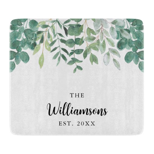 Individuelle Name Greenery Schneidebrett (Vorderseite)