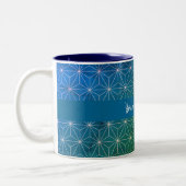 Individuelle Name Greenleaf Laser Green Blue Zweifarbige Tasse (Links)