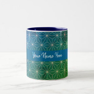 Individuelle Name Greenleaf Laser Green Blue Zweifarbige Tasse