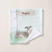 Individuelle Name Greyhound Pet Dog Badhandtuch Set (Waschlappen)