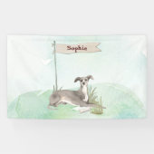 Individuelle Name Greyhound Pet Dog Banner (Horizontal)