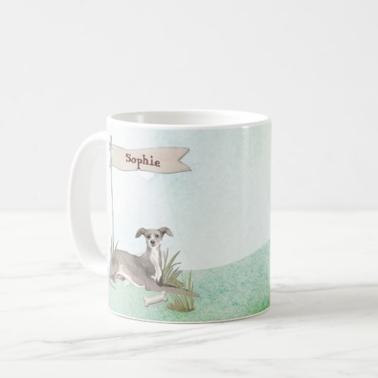 Individuelle Name Greyhound Pet Dog Kaffeetasse (Vorderseite Links)